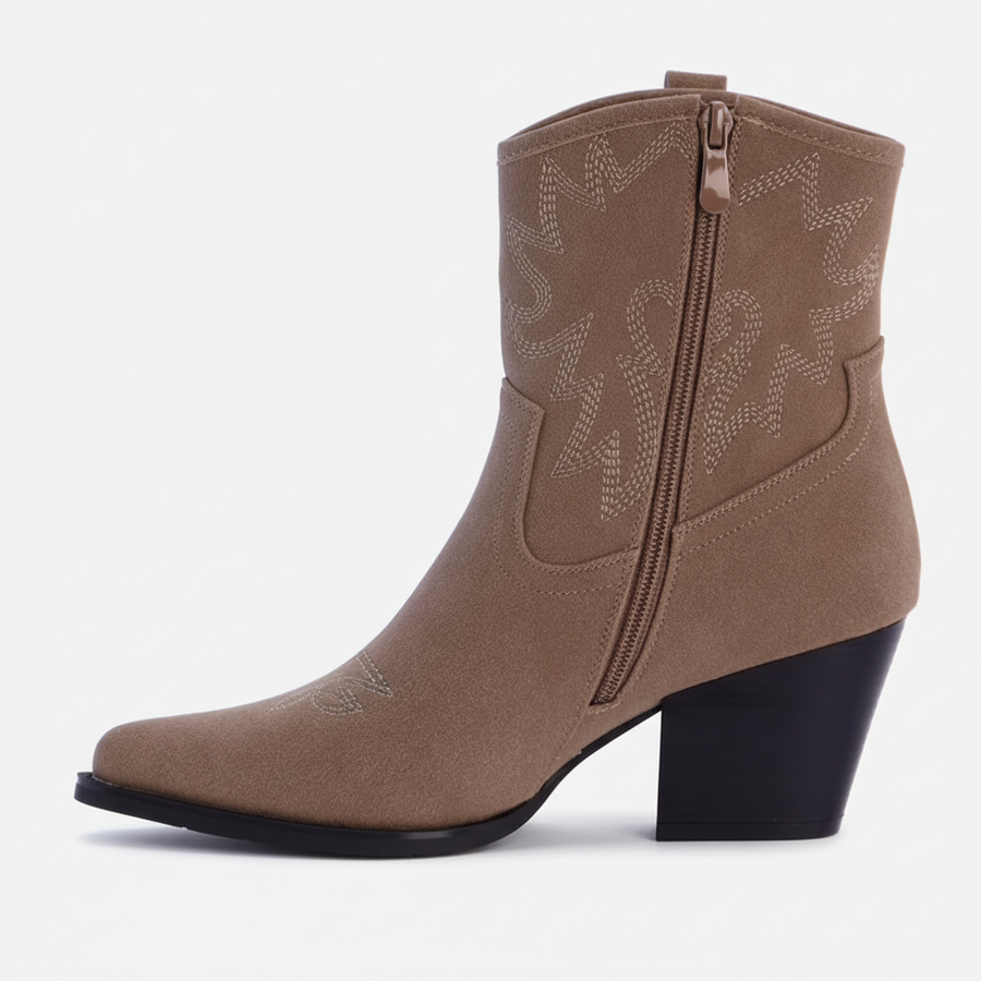 Botín Estilo Cowboy Amichi con Confort Extra - Camel