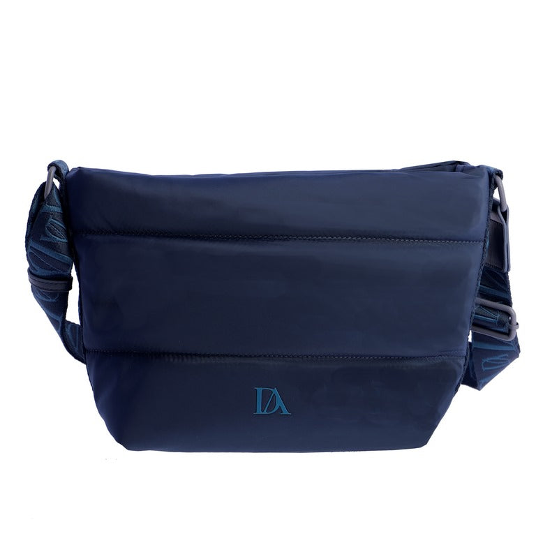 Bandolera Acolchada con Correa Logo, color azul marino
