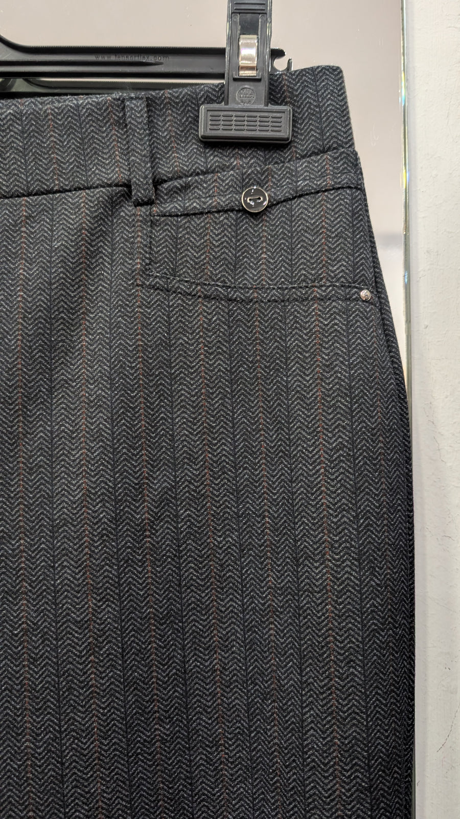 Pantalón Recto Gris Marengo con Raya Diplomática