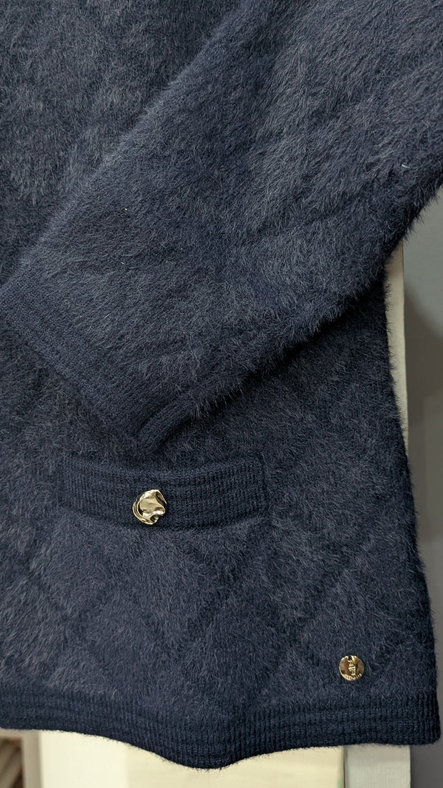 Chaqueta de Punto Estilo Chic con Botones Metalizados