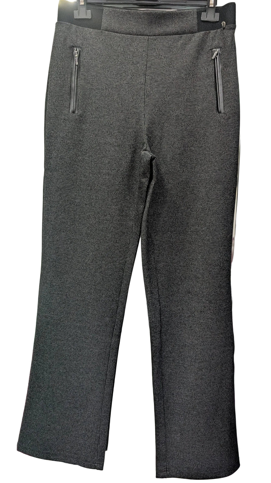 Pantalón Recto Elástico con Cremalleras Decorativas