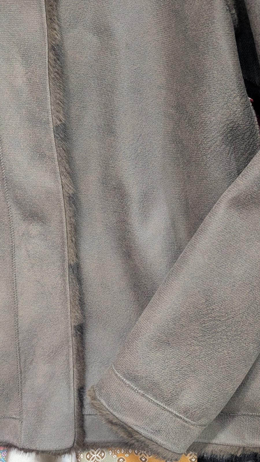 Abrigo Reversible Mouton y Pelo Sintético Efecto Rayas