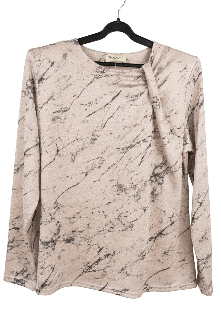 Blusa Asimétrica con Estampado Efecto Mármol