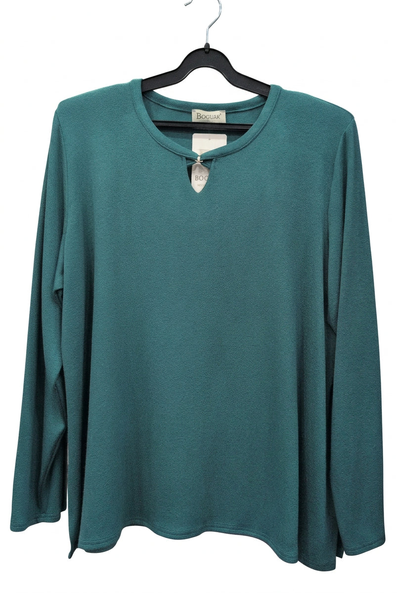Jersey de Punto Liso con Anilla Dorada en el Escote