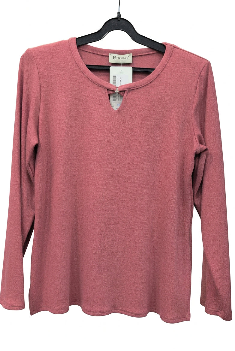 Jersey de Punto Liso con Anilla Dorada en el Escote