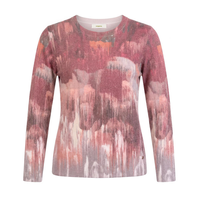 Jersey Estampado Abstracto Rosa y Crudo