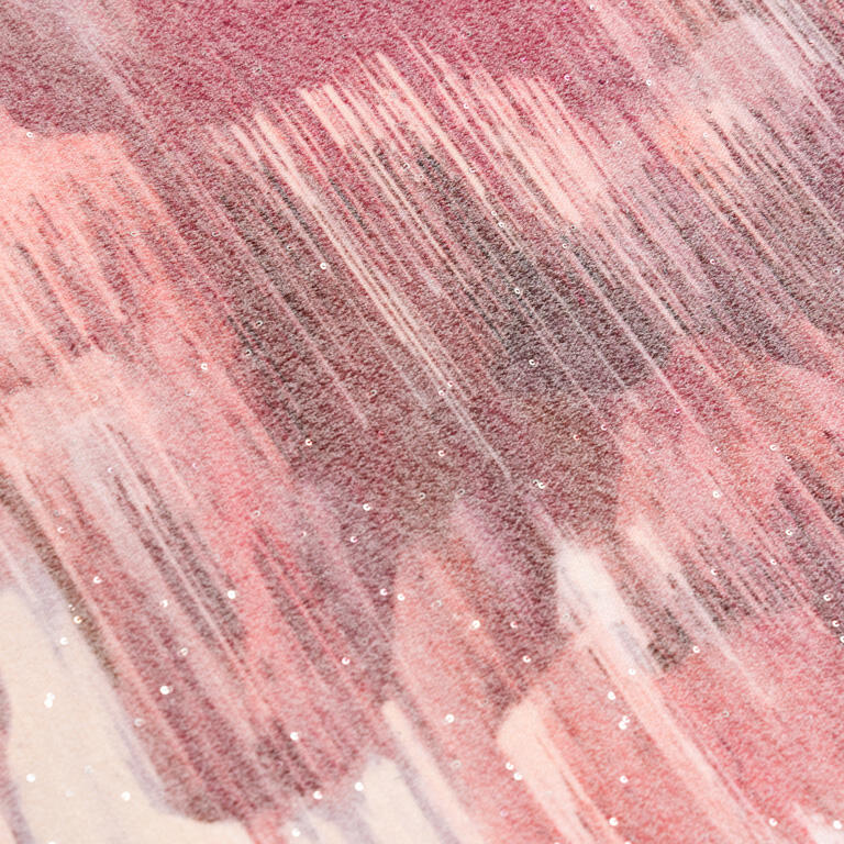 Jersey Estampado Abstracto Rosa y Crudo