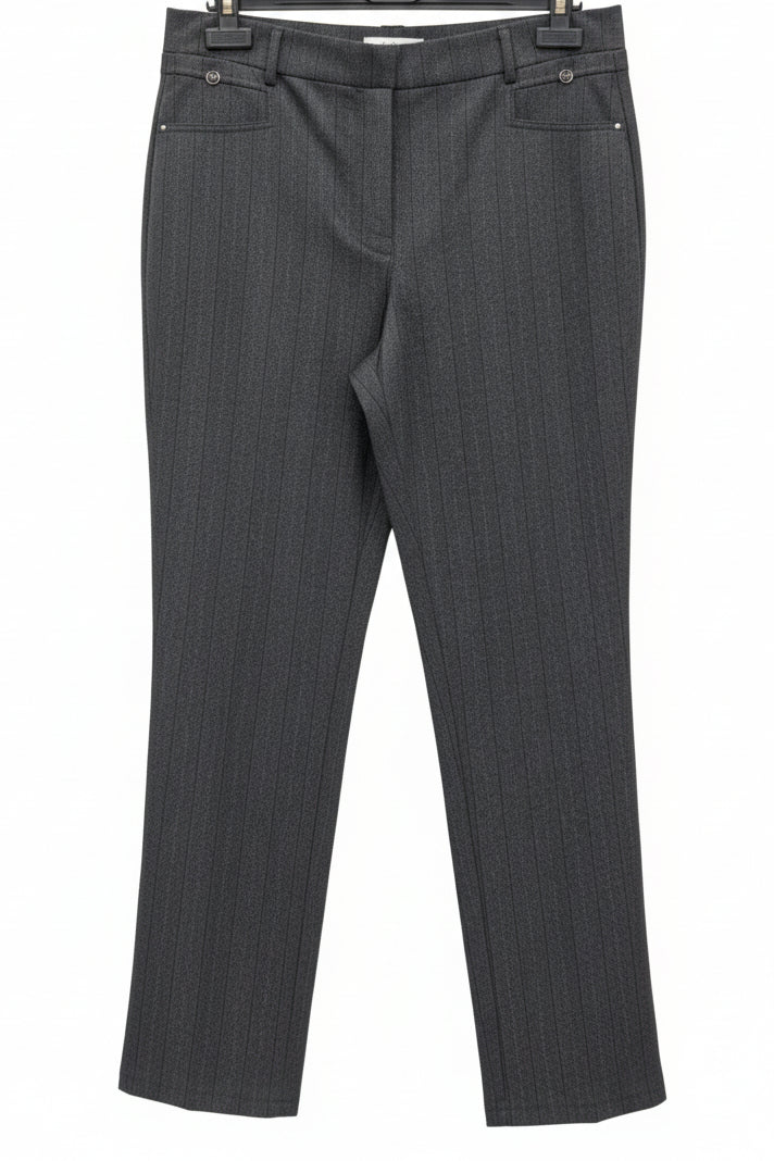 Pantalón Recto Gris Marengo con Raya Diplomática