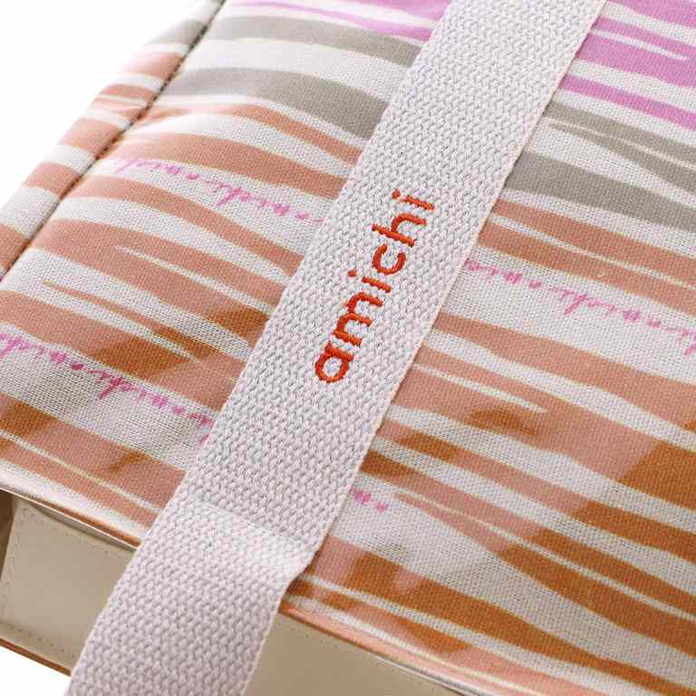 Bolso de Playa Plastificado Amichi – Estampado Rayas Multicolor