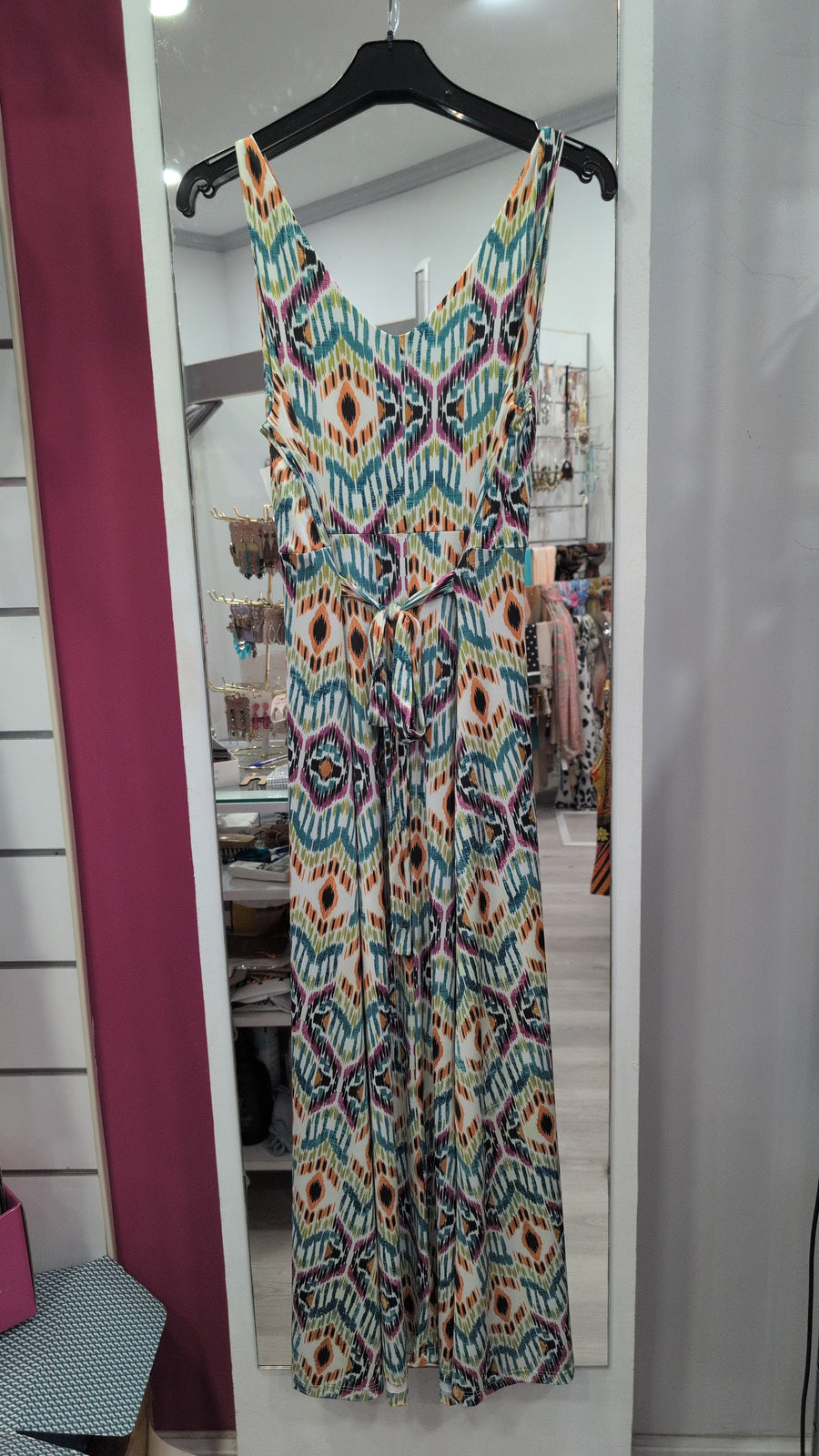 Vestido Largo Étnico con Escote Cruzado