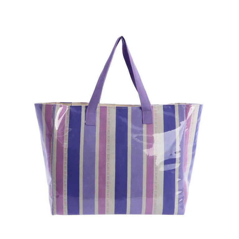 Bolso de Playa Impermeable a Rayas Lavanda Amichi