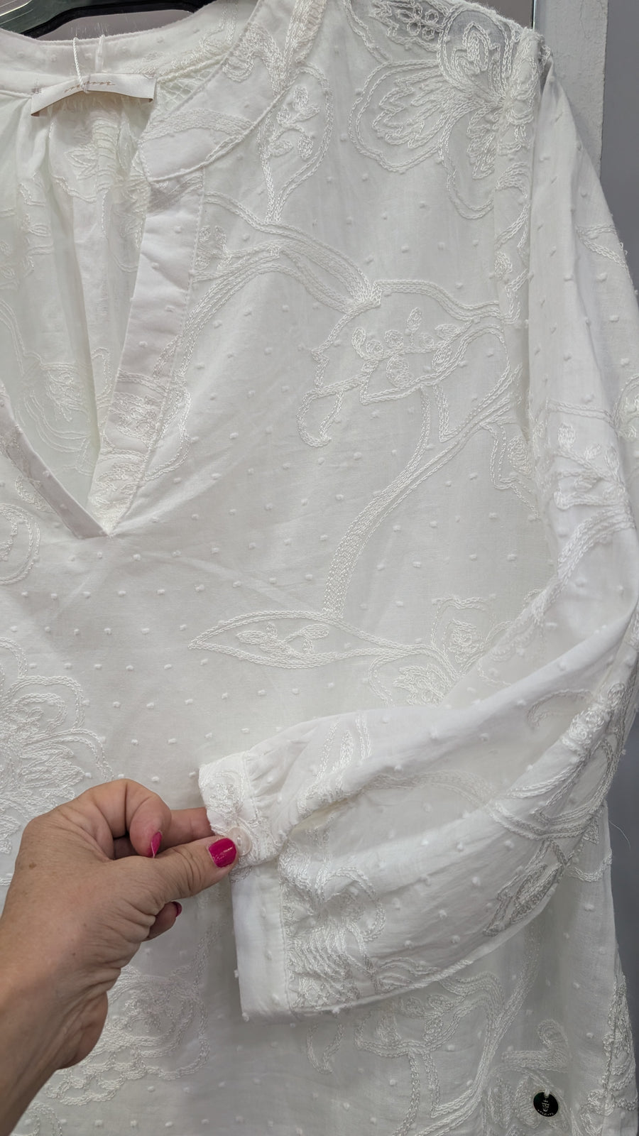 Blusa bordada blanca 100% algodón
