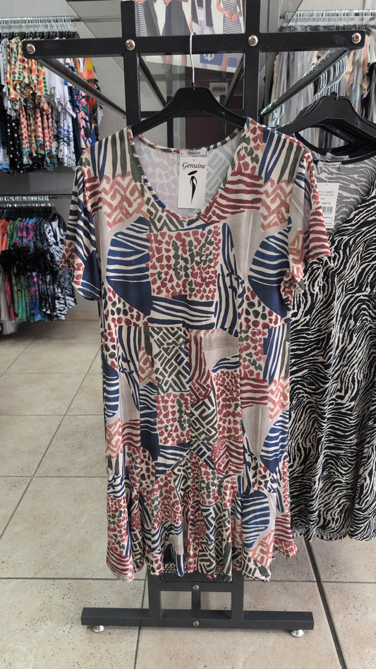 Vestido licra con volante Evasé