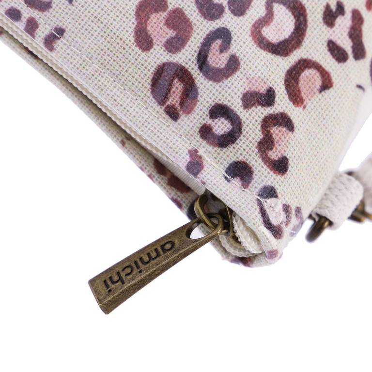 Bolso de mano plastificado Amichi con flores leopardo