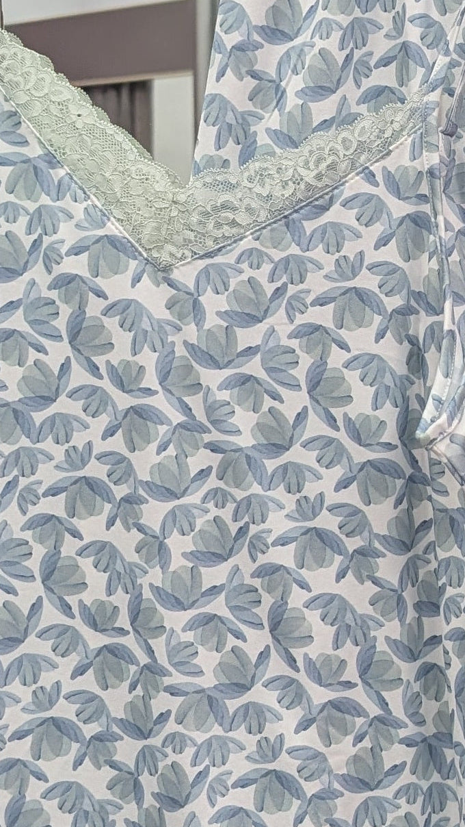 Pijama Don Algodón estampado celeste