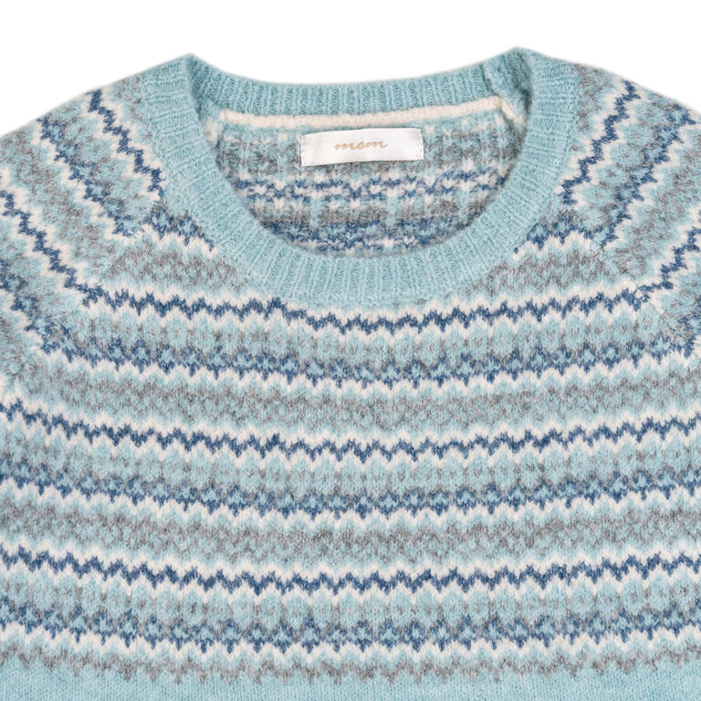 Jersey Punto Jacquard Azul Celeste