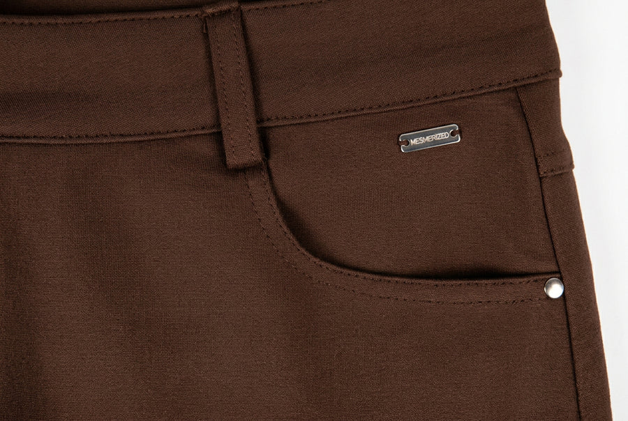 Pantalón Recto Elástico Tobillero