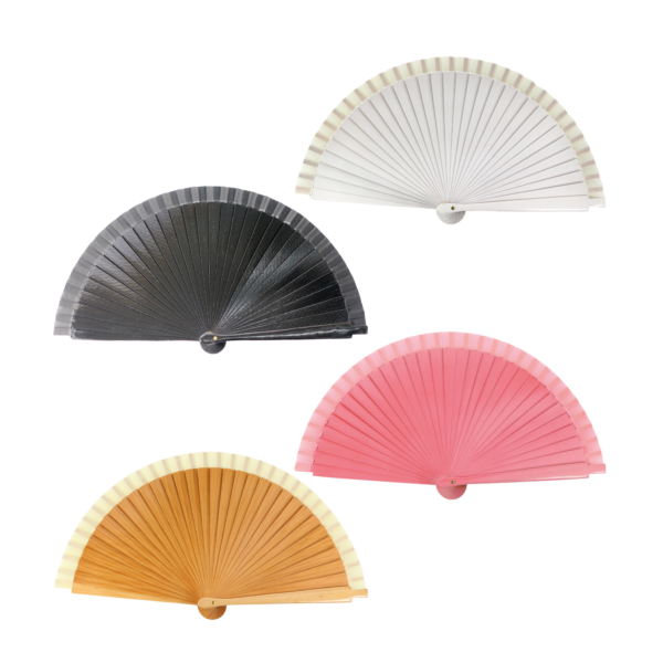 Abanico madera colores vivos, 19 cm
