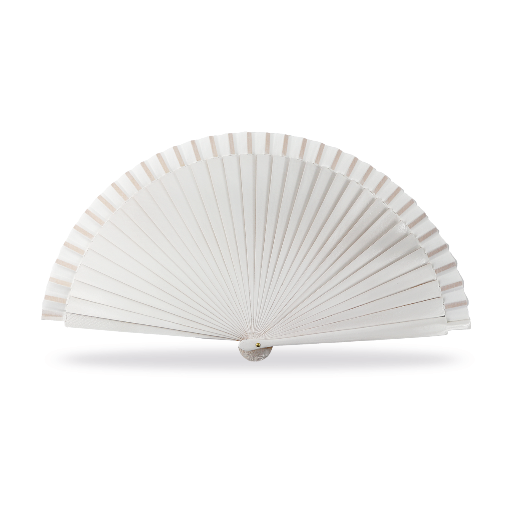 Abanico de madera de colores lisos, 23cm