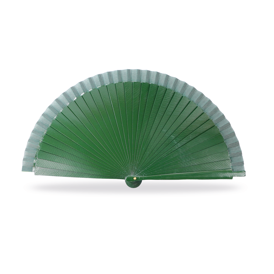 Abanico español de madera de colores lisos 23cm