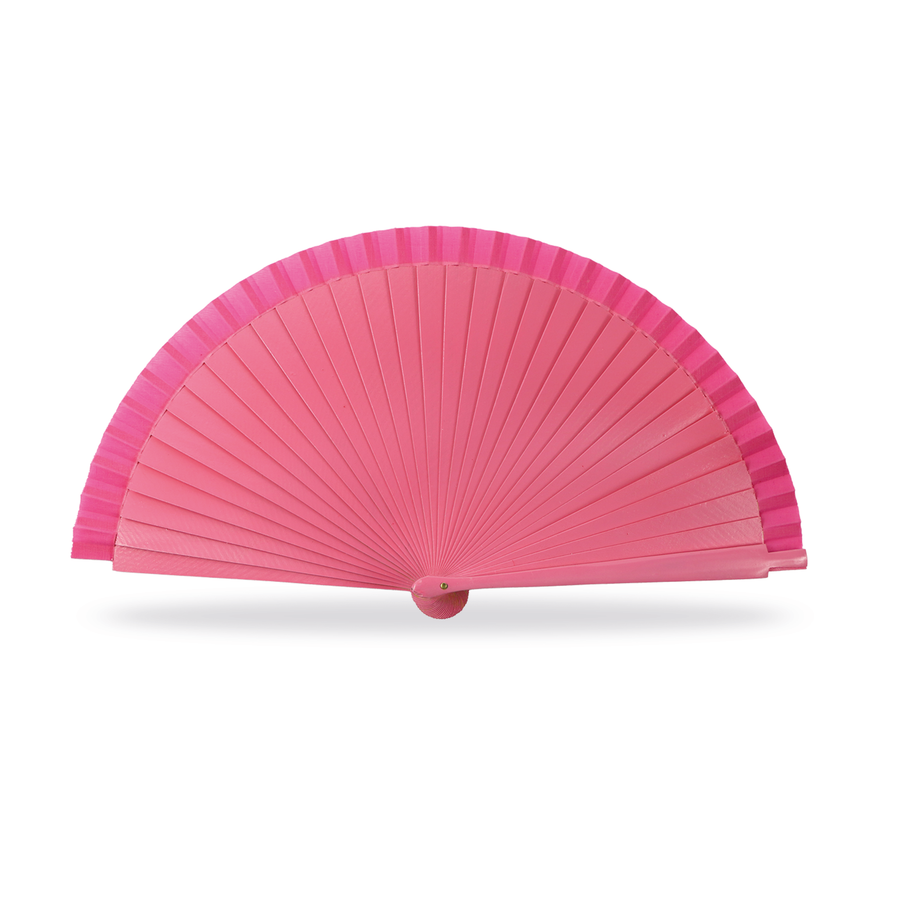 Abanico español de madera de colores lisos 23cm
