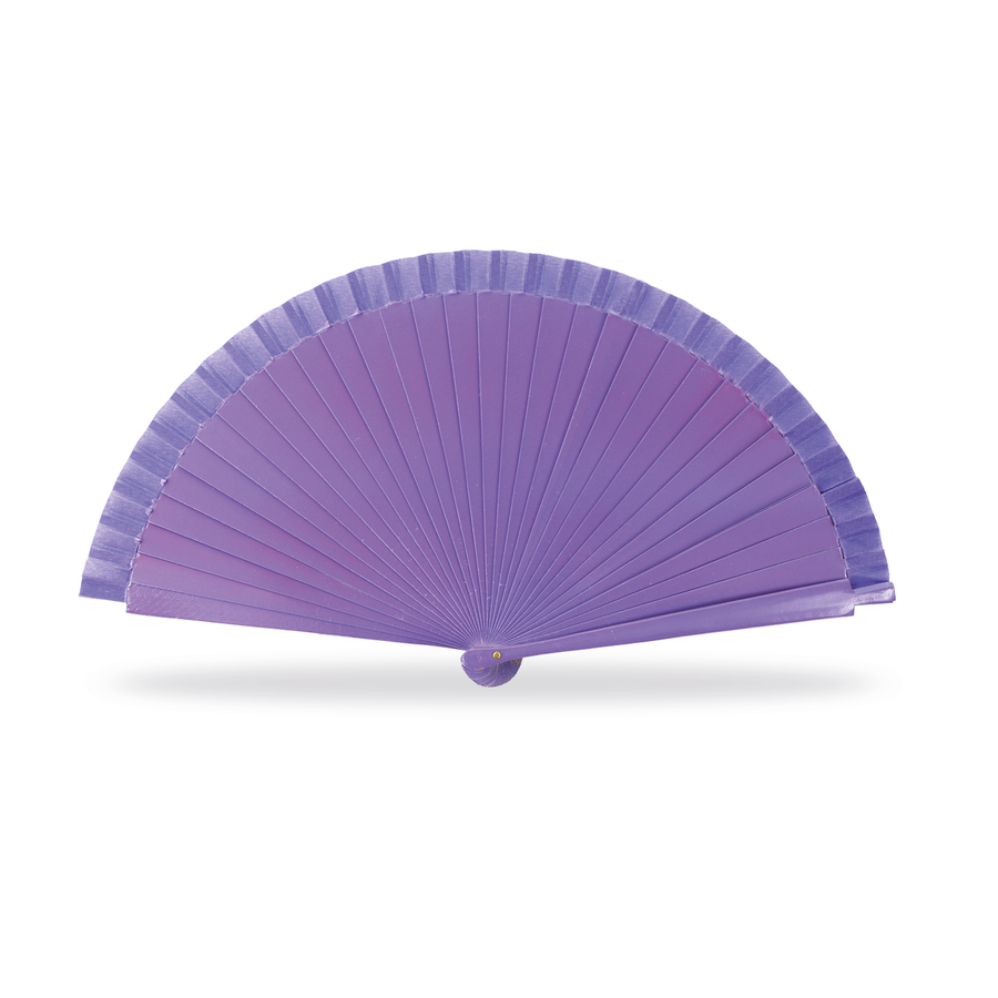 Abanico español de madera de colores lisos 23cm
