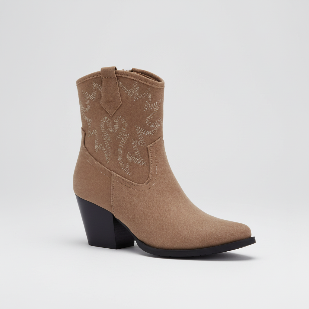 Botín Estilo Cowboy Amichi con Confort Extra - Camel