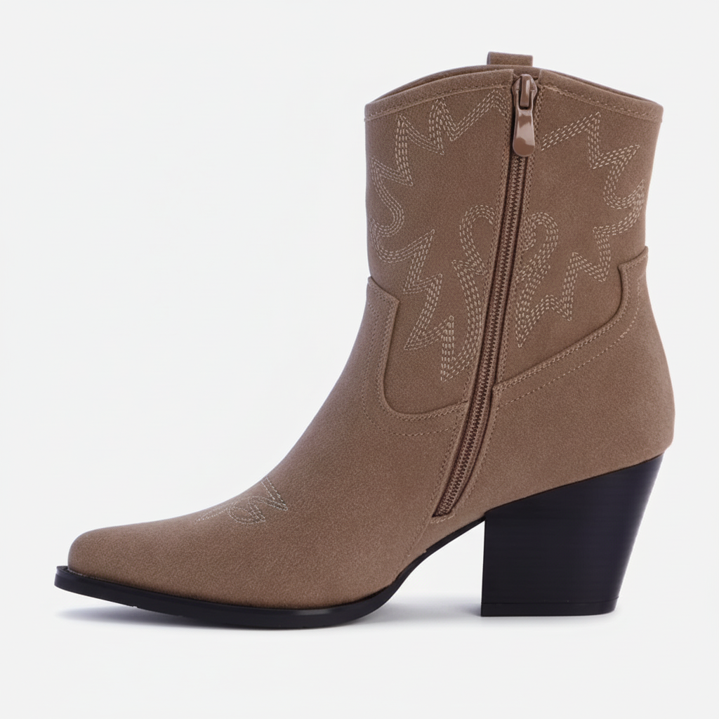 Botín Estilo Cowboy Amichi con Confort Extra - Camel