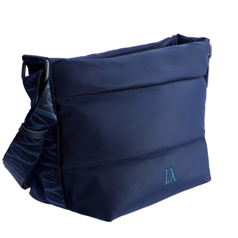 Bandolera Acolchada con Correa Logo, color azul marino