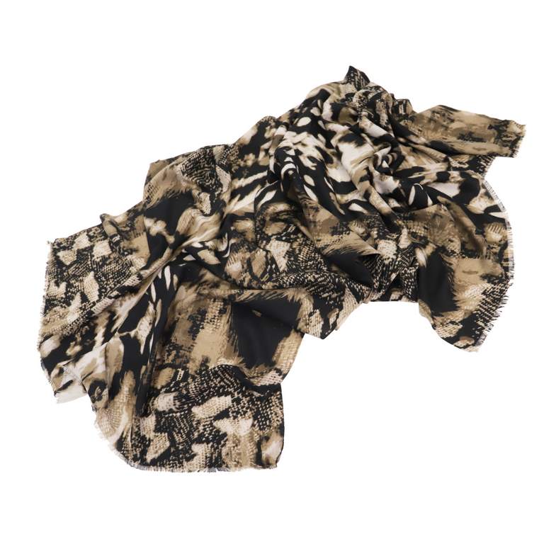 Bufanda con Estampado Animal, color gris
