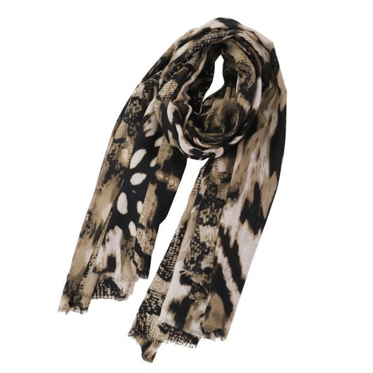 Bufanda con Estampado Animal, color gris