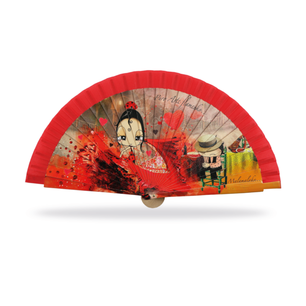 Abanico Malamalaka, de madera natural ARTE FLAMENCO, 23 cm