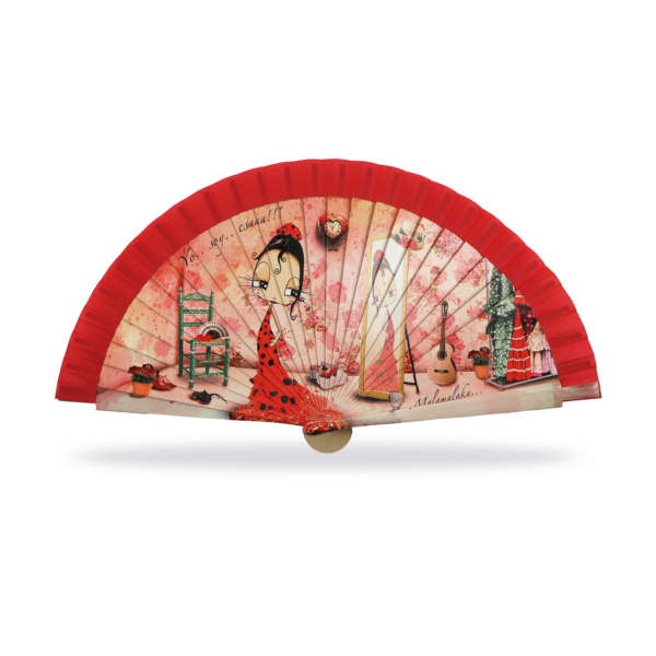 Abanico Malamalaka, de madera natural ESA SOY YO, 23 cm