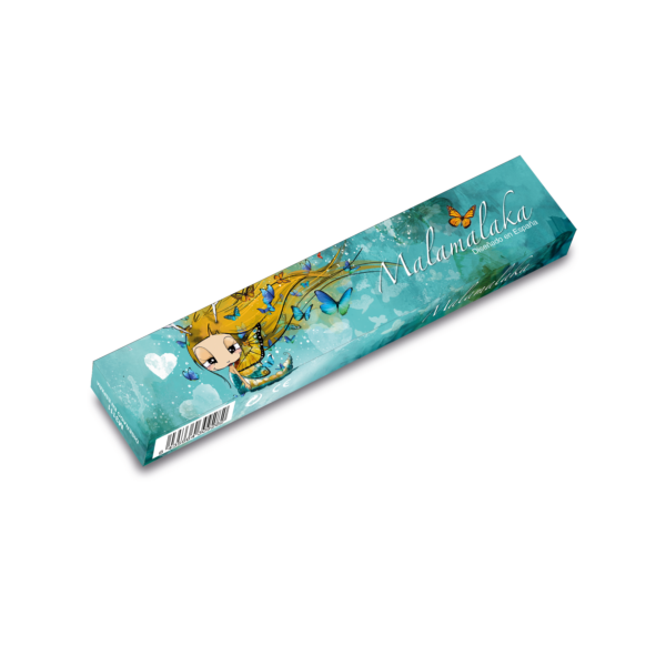 Abanico Malamalaka, de madera natural MARIPOSA, 23 cm