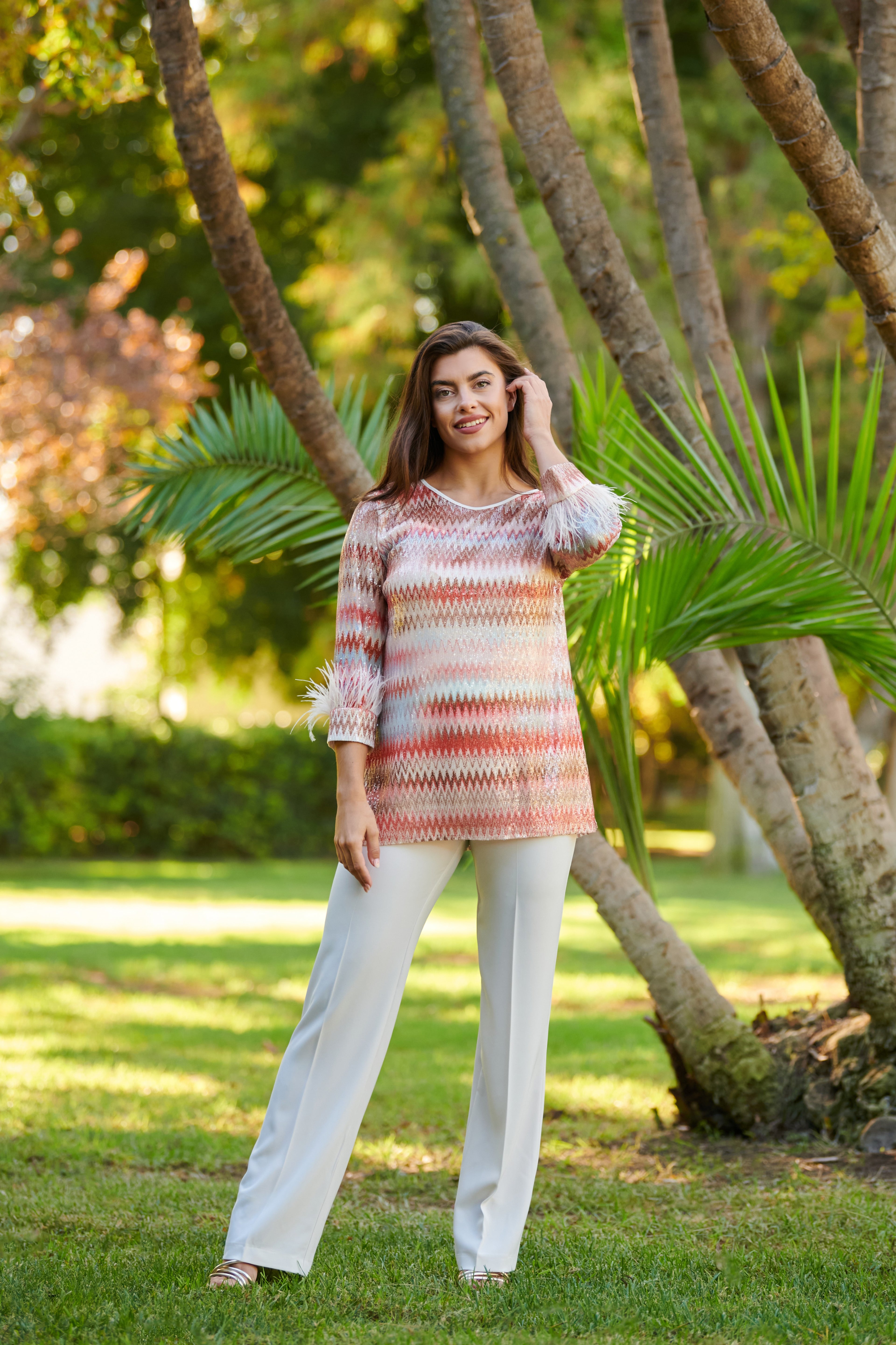 Conjunto pantalón y blusón con mini-lentejuelas