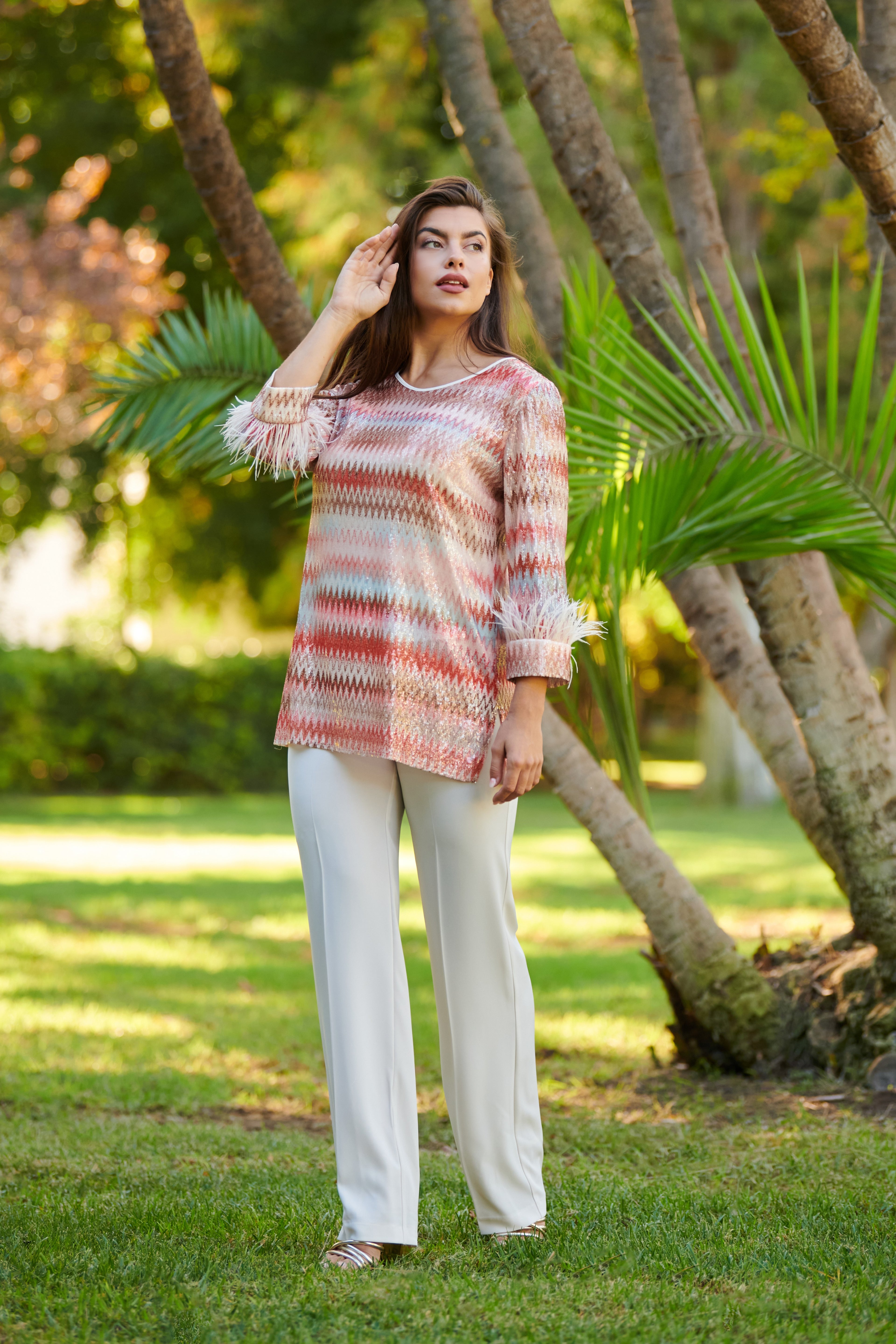 Conjunto pantalón y blusón con mini-lentejuelas