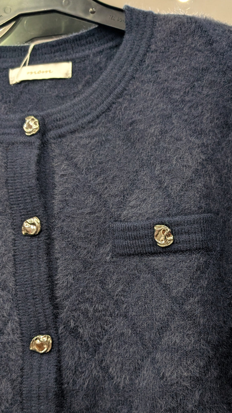 Chaqueta de Punto Estilo Chic con Botones Metalizados