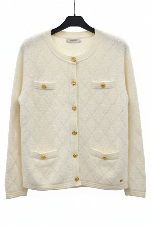 Chaqueta de Punto Estilo Chic con Botones Metalizados