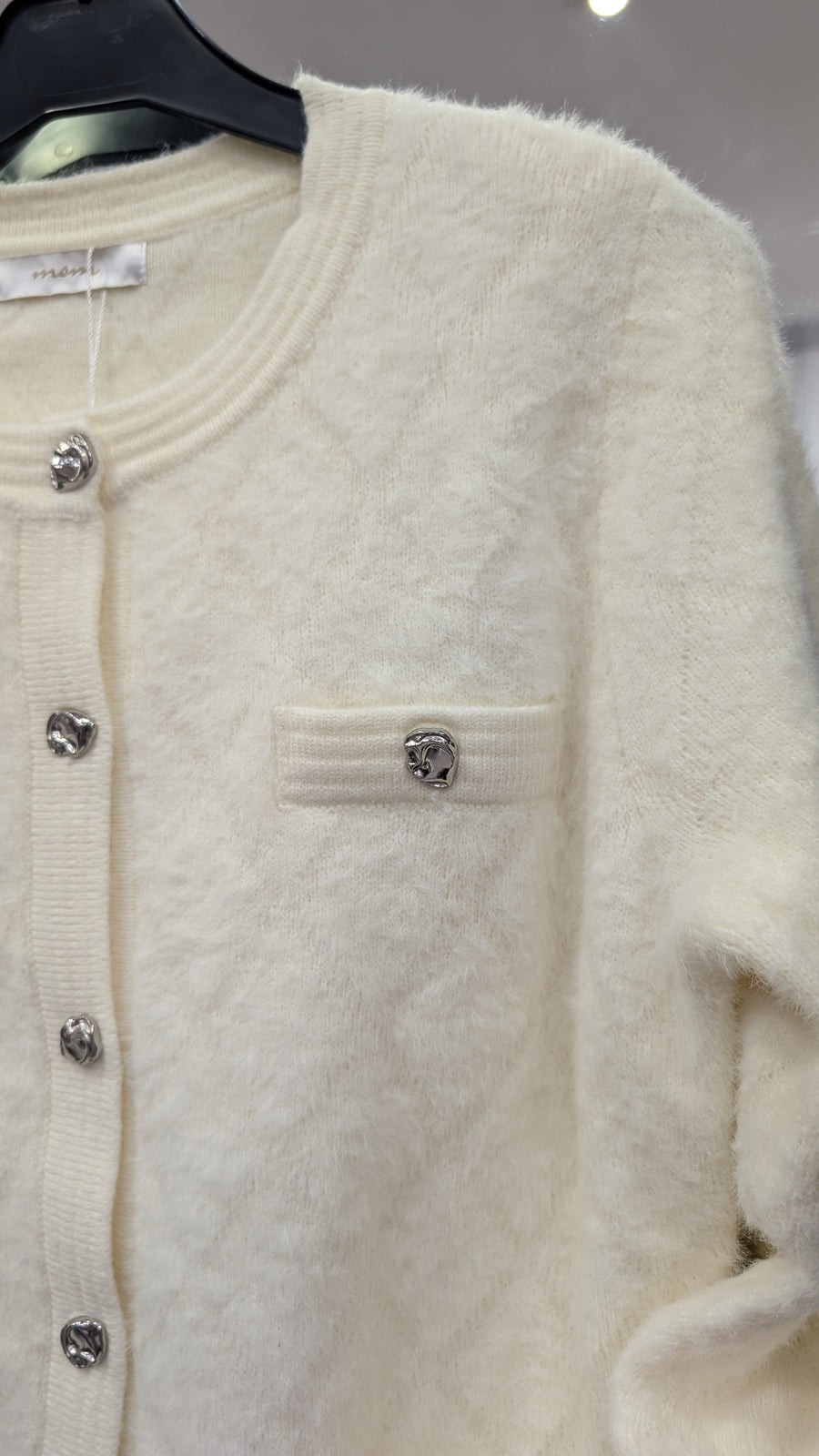 Chaqueta de Punto Estilo Chic con Botones Metalizados