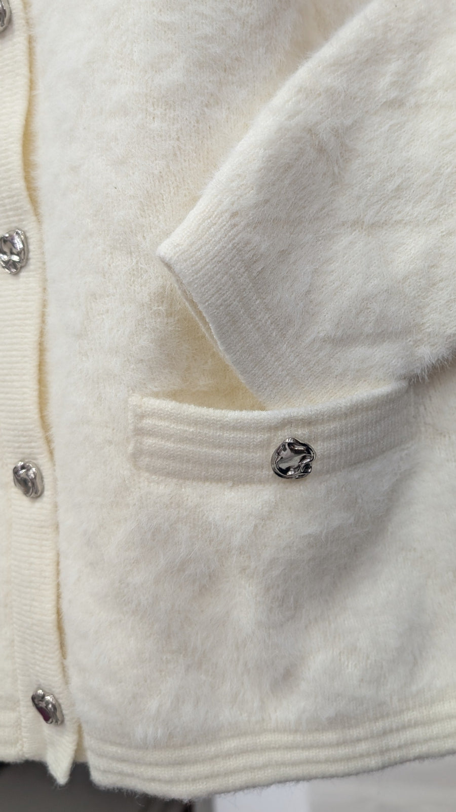 Chaqueta de Punto Estilo Chic con Botones Metalizados