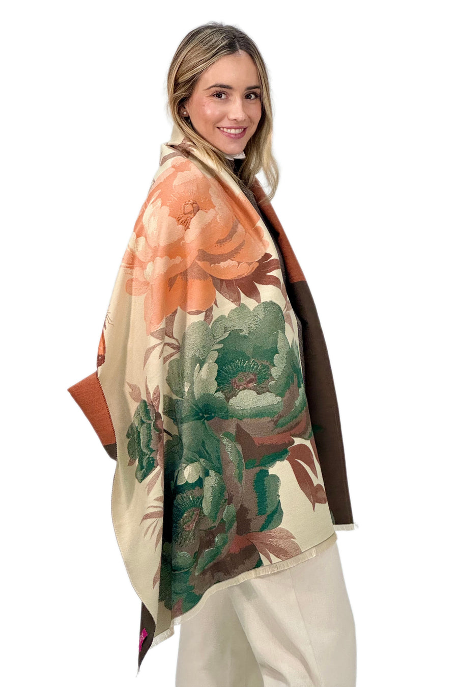 Pashmina floral maxi en color verde