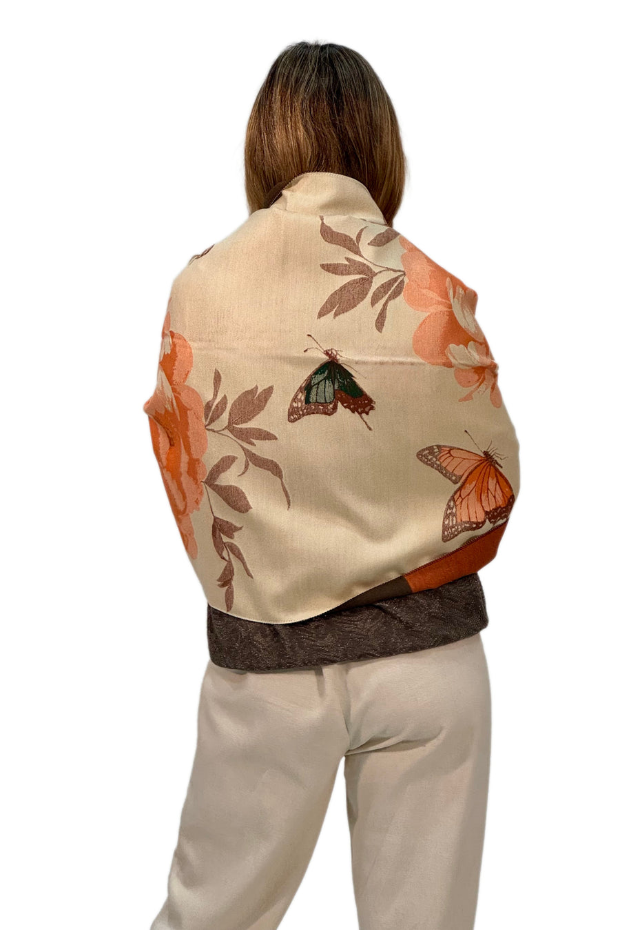 Pashmina floral maxi en color verde