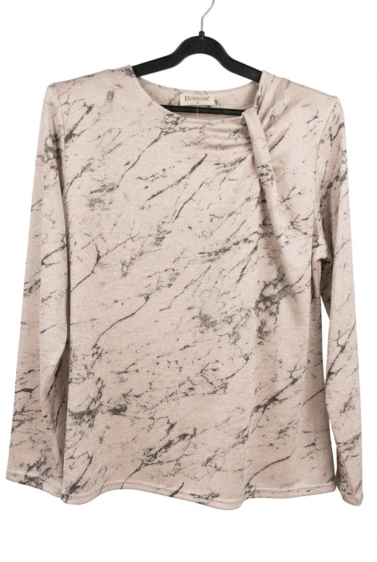 Blusa Asimétrica con Estampado Efecto Mármol