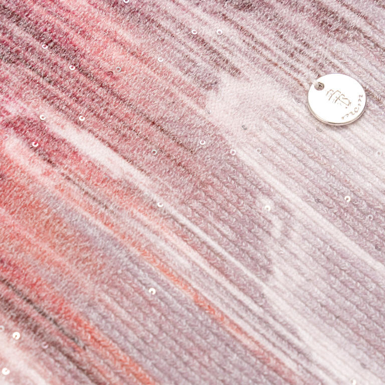 Jersey Estampado Abstracto Rosa y Crudo