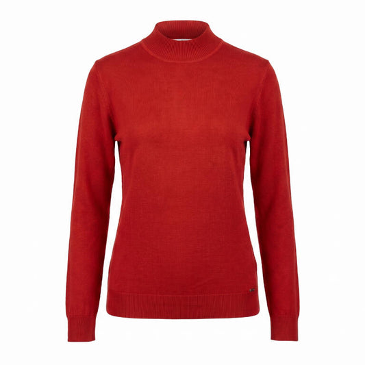 Jersey de Punto Fino con Cuello Perkins en rojo