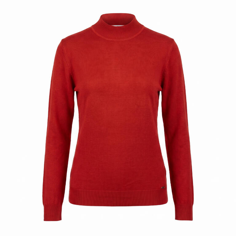Jersey de Punto Fino con Cuello Perkins en rojo