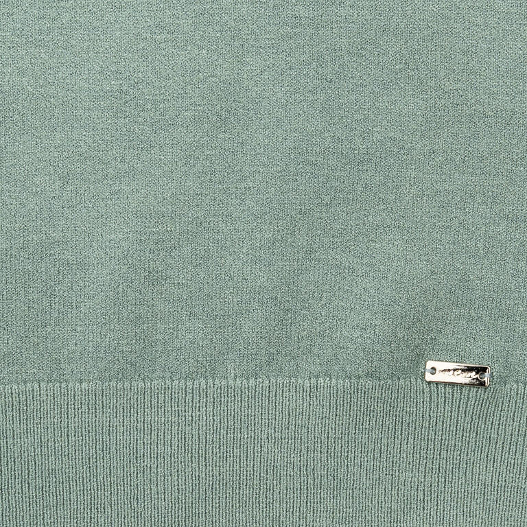 Jersey de Punto Fino con Cuello Perkins en verde agua