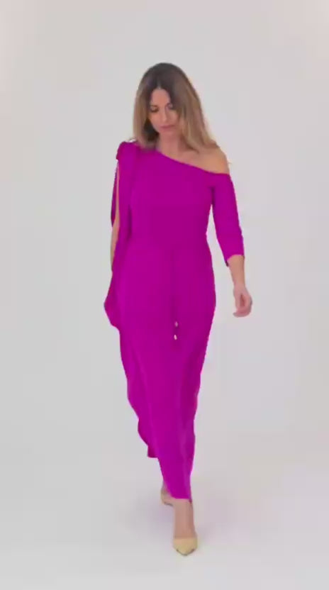 Vestido sofisticado de escote asimétrico