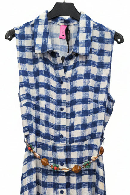Vestido Maxi Gingham – Azules de Verano