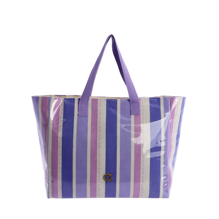 Bolso de Playa Impermeable a Rayas Lavanda Amichi